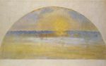 Писсарро Закат и туман в Эраньи 1890г